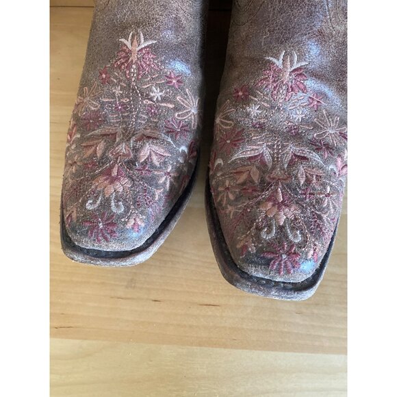 Ariat Ardent Western Boots – Terra Brown Floral Embroidery 10015332 Sz 9 USED - Picture 3 of 13